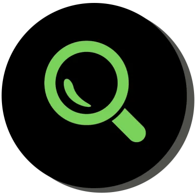Magnifying glass icon: search for hook-ups and matches